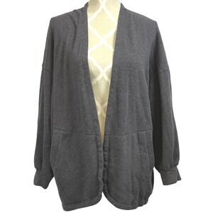 XIRENA‎ Charcoal Gray Open Front Dani Cardigan Cotton Fleece Loose Fit Women M